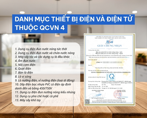Danh mục thiết bị điện và điện tử thuộc QCVN 4